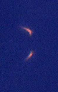 An actual telescopic photo during a lunar occultation